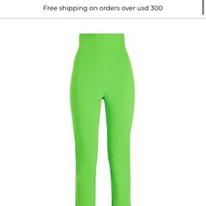 Neon Green High Waisted Women's Straight Leg / flare Pants